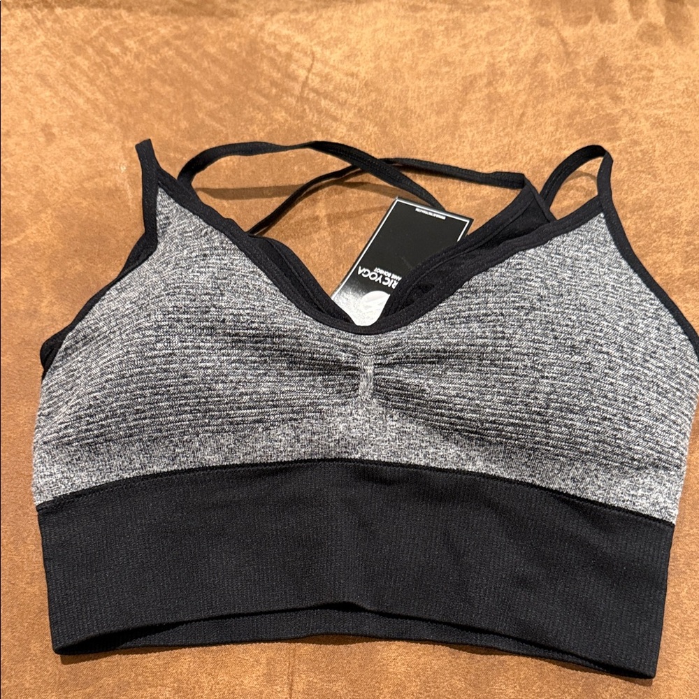 Electric Yoga Grey & Black Seamless Sports Bralette
